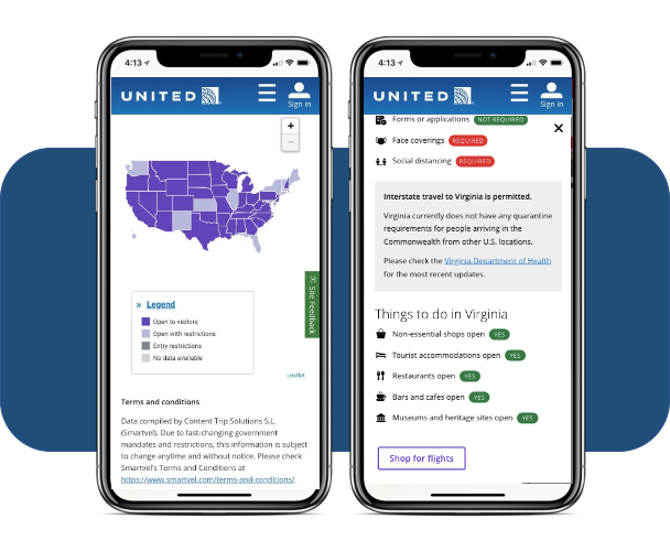 United Airlines solution - travel restrictions United Airlines solution - travel restrictions